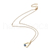 Ion Plating(IP) 304 Stainless Steel Heart with Evil Eye Pendant Necklace with Enamel for Women NJEW-P262-20G-2