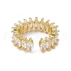 Rack Plating Brass Cubic Zirconia Cuff Rings for Women RJEW-M145-21G-B-3