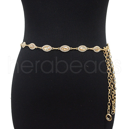 Alloy Rhinestone Horse Eye Link Waist Chains WGF5282-10-1