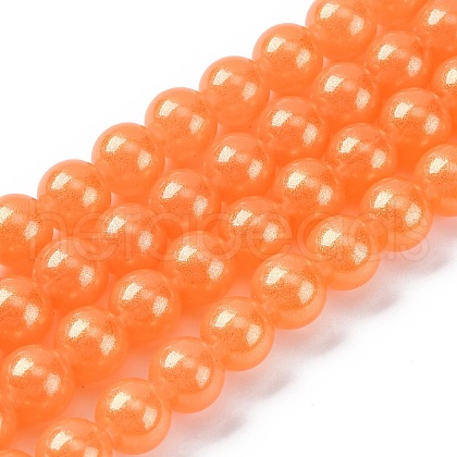 Spray Painted Glass Round Bead Strands DGLA-Q015-10mm-36-1