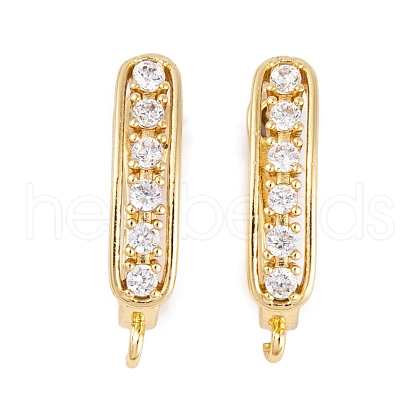 Rack Plating Brass Cubic Zirconia Hoop Earring Findings KK-S374-04G-04-1