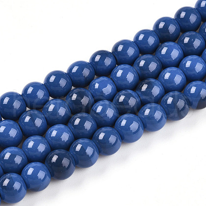 Baking Painted Glass Beads Strands DGLA-N013-8mm-10-1