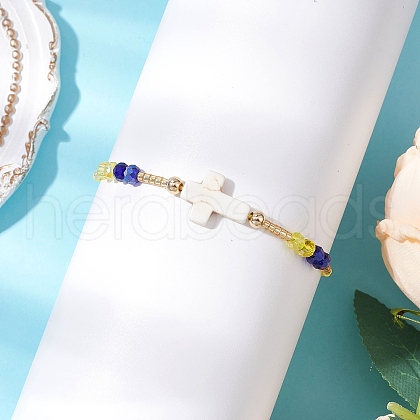 Cylinder Glass Seed Beaded Braided Bead Bracelets BJEW-MA00171-03-1