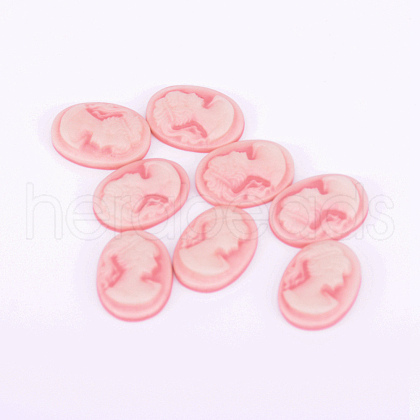Resin Cameo Lady Head Cabochons CRES-WH0002-01E-1