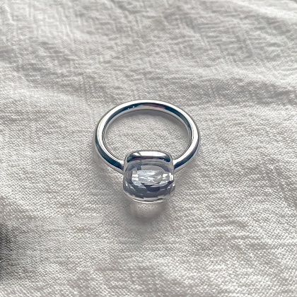 Square 304 Stainless Steel with Glass Finger Rings FS-WG8AAFA-16-1