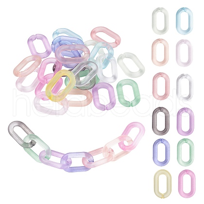 220Pcs 11 colors Transparent Acrylic Linking Rings OACR-PH0001-61-1