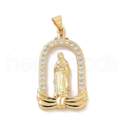 Brass Micro Pave Clear Cubic Zirconia Pendants KK-M300-11G-1