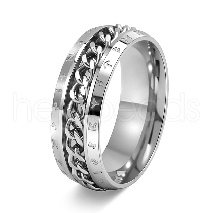 Rotatable Stainless Steel Finger Ring PW-WG0C89D-06-1