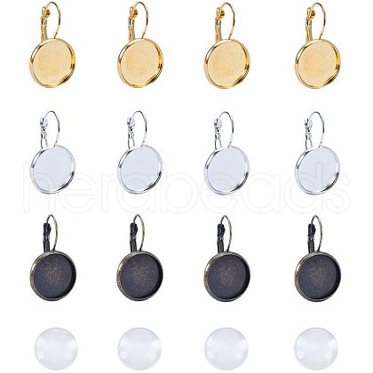 Brass Leverback Earring Findings KK-PH0034-35-1