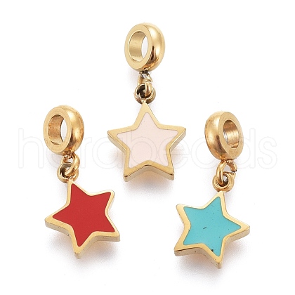 Ion Plating(IP) 304 Stainless Steel Enamel Charms STAS-F259-059G-1