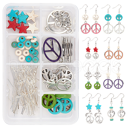 SUNNYCLUE DIY Peace Theme Earring Making Kits DIY-SC0013-53-1
