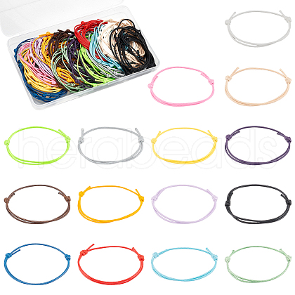 120Pcs 15 Styles Waxed Polyester Cord Bracelet Makings AJEW-UN00014-1