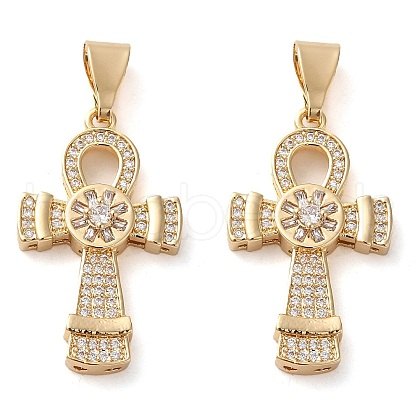 Brass Micro Pave Cubic Zirconia Pendants KK-D061-05G-1