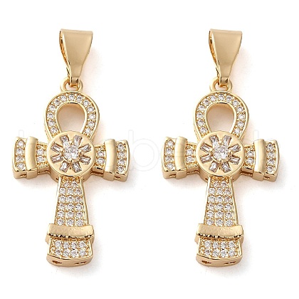 Brass Micro Pave Cubic Zirconia Pendants KK-D061-05G-1