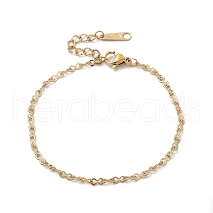 Ion Plating(IP) 304 Stainless Steel Gourd Link Chain Bracelet for Women BJEW-G667-04G-1