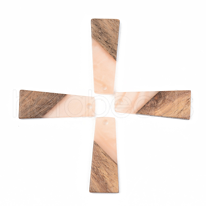 Opaque Resin & Walnut Wood Pendants RESI-S389-040A-C02-1