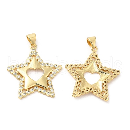 Brass Micro Pave Cubic Zirconia Pendants KK-M249-24G-1