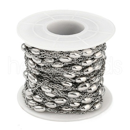Tarnish Resistant 304 Stainless Steel Oval Link Chains CHS-M005-01P-1