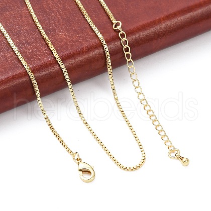 Brass Box Chain Necklaces X-NJEW-K123-11G-1