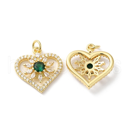 Rack Plating Brass Cubic Zirconia Pendants KK-D074-07G-1
