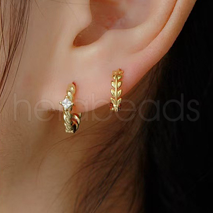 S925 Sterling Silver Leaf Hoop Earrings Fashionable and Delicate Ear Jewelry FP4888-1-1