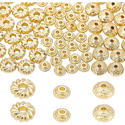 BENECREAT 90Pcs 3 Style Alloy Spacer Beads FIND-BC0002-08-1