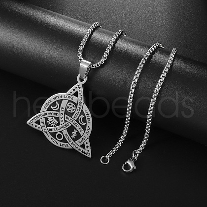 Viking Triskelion Knot Stainless Steel Pendant Necklaces for Men FS-WG7E48C-02-1