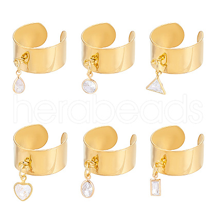 304 Stainless Steel Cuff Rings for Women RJEW-UN00022-1