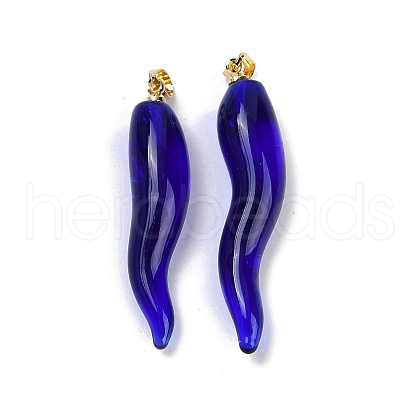 Handmade Lampwork with Brass Pendants KK-Q095-02A-01-1