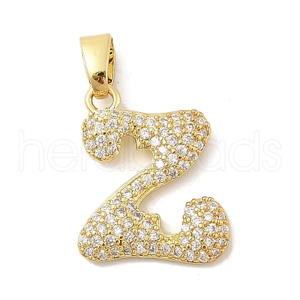 Brass Micro Pave Cubic Zirconia Pendants ZIRC-C012-01G-26-1