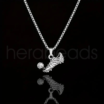 Football Soccer Shoe 667 Stainless Steel Pendant Necklaces for Men FS-WG4A7BD-02-1