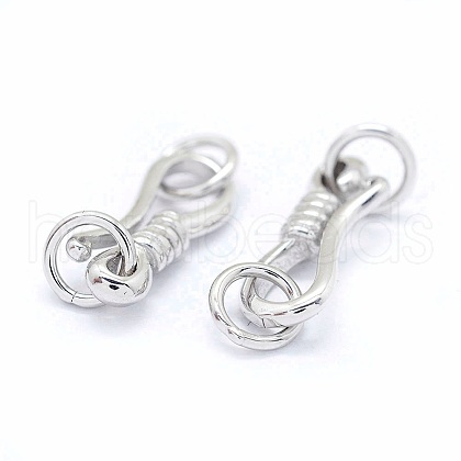 Rhodium Plated 925 Sterling Silver S-Hook Clasps STER-I016-120B-P-1