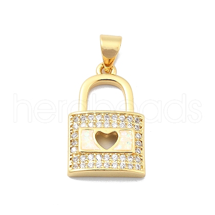 Brass Micro Pave Clear Cubic Zirconia Pendants KK-A221-10G-1