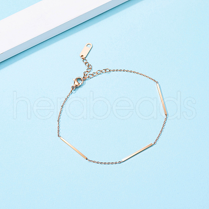 Stainless Steel Rectangle Link Bracelets EB0332-1