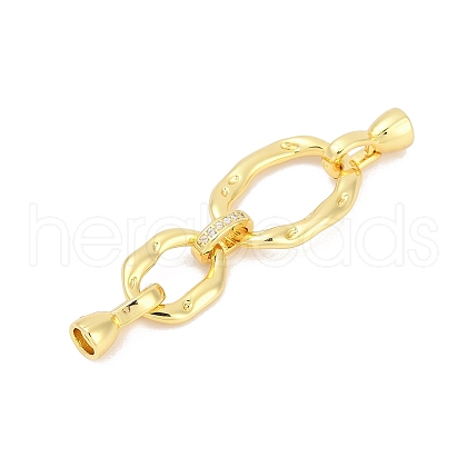 Brass Micro Pave Cubic Zirconia Fold Over Clasps KK-M311-23G-1