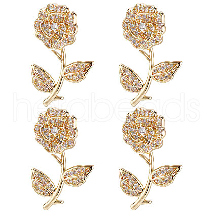 Beebeecraft 5Pcs Brass Micro Pave Clear Cubic Zirconia Pendants KK-BBC0002-95-1