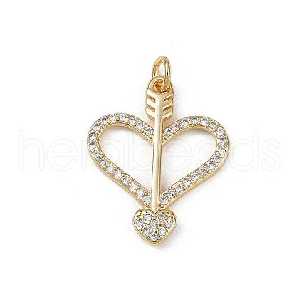 Brass Micro Pave Clear Cubic Zirconia Pendants KK-S528-18G-1