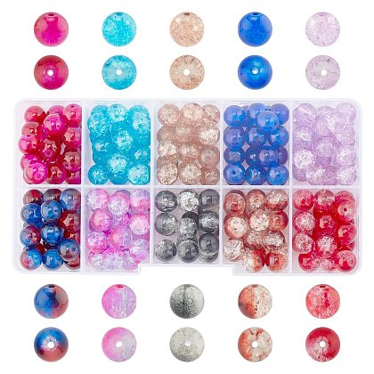 Round Transparent Crackle Glass Beads CCG-X0008-01-8mm-1