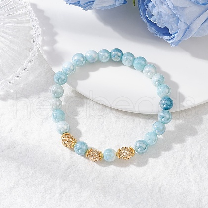 Electroplated Glass Stretch Bracelets BJEW-JB11963-02-1
