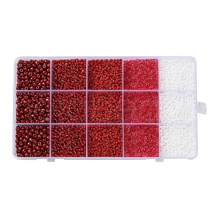 DIY 15 Grids ABS Plastic & Glass Seed Beads Jewelry Making Finding Beads Kits DIY-G119-02B-1