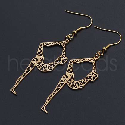 201 Stainless Steel Dangle Earrings STAS-S105-JN618-2-1