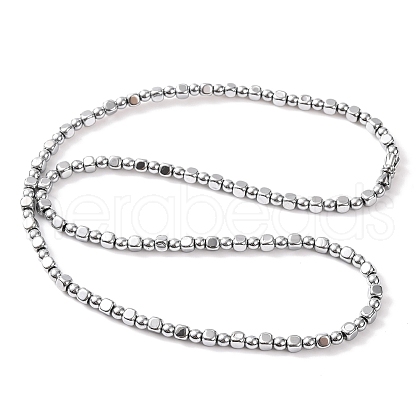 Round & Cube Synthetic Non-magnetic Hematite Beaded Necklaces NJEW-Q341-07-1