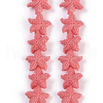 Synthetic Coral Dyed Carved Beads Strands CORA-K009-06A-08-1