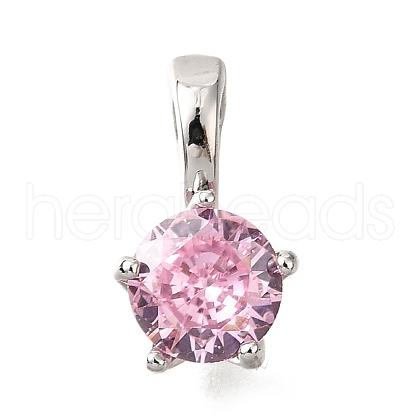 Brass Micro Pave Cubic Zirconia Charms KK-D356-05D-P-1