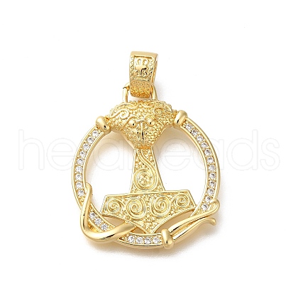Rack Plating Brass with Cubic Zirconia Pendants KK-Z086-55G-1