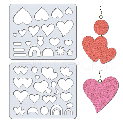 2Pcs 2 Style Acrylic Earring Handwork Template DIY-WH0572-003-1