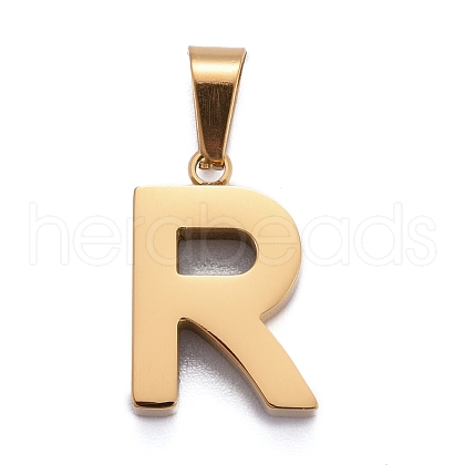 Ion Plating(IP) 304 Stainless Steel Letter Pendants STAS-H127-R-G-1