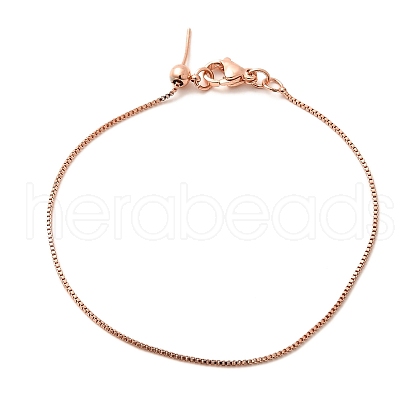 Rack Plating Brass Box Chain Adjustable Slider Bracelets Making for Women BJEW-G735-10RG-1