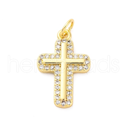 Brass Micro Pave Cubic Zirconia Pendants KK-D325-43G-1