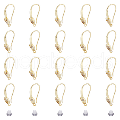 DICOSMETIC 10 Pairs Rack Plating Brass Micro Pave Cubic Zirconia Earrings Hooks FIND-DC0003-48-1